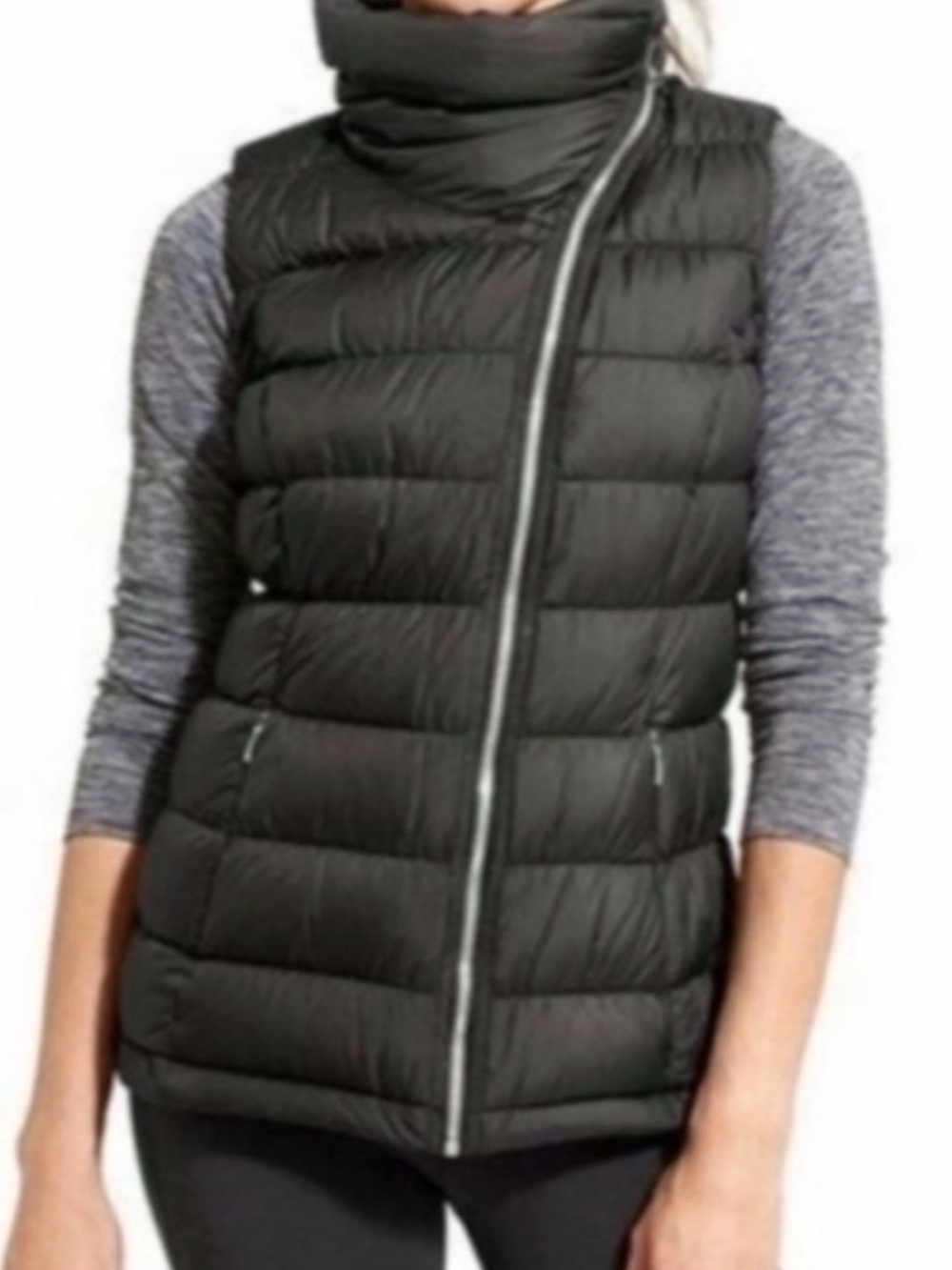 NWOT BLACK Downabout Quilted Puffer Vest with High Collar 1X